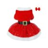 Small Dog Christmas Dress with Thermal Velvet and Polyester