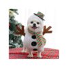 Small Dog Christmas Sweater Costume Cartoon Snowman Elf Print Hoodie Coat for Winter