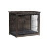 Small Dog Crate Furniture with Cushion, Wooden Crate, and End Table Design