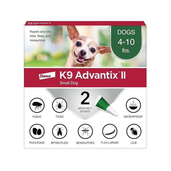 Small Dog Flea, Tick, Mosquito Repellent and Killer 2-Month Treatment