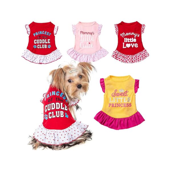 Small Dog Floral Dress Small Dog Clothes for Girls Cotton Material