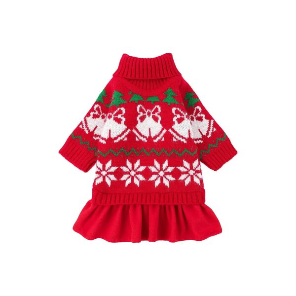 Small Dog Girl Christmas Sweater Turtleneck Warm Pet Apparel for Small Dogs