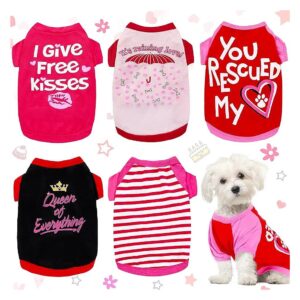 Small Dog Girl Shirts for Chihuahua Yorkies Bulldog Cute Puppy Clothes with Heart Design