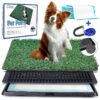 Small Dog Grass Training Tray with Artificial Turf and 12 Disposable Pee Pads