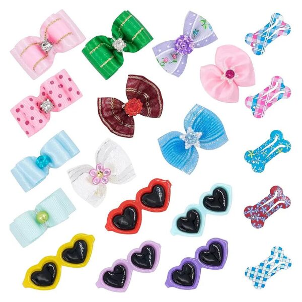 Small Dog Hair Accessories Set with 4 Styles for Cats and Small Dogs