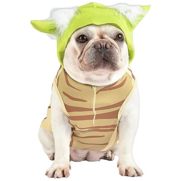 Small Dog Halloween Costumes for Yoda Lovers with Hood and Costume