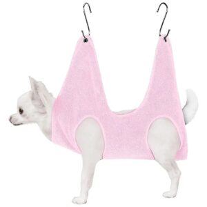 Small Dog Hammock for Nail Trimming and Grooming with Soft Flannel Fabric