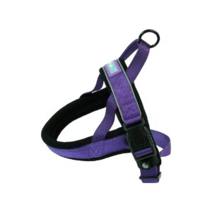 Small Dog Harness in Purple with Reflective Safety Features and Padded Comfort