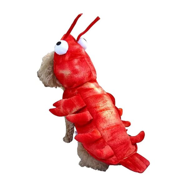 Small Dog Lobster Costume for Halloween Christmas with Soft Velvety Material