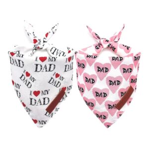 Small Dog Love Design Bandanas, Premium Material, Father's Day Gift, 12-Inch Neck