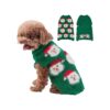 Small Dog Medium Size Green Knitted Pullover Sweater for Winter and Holiday Parties