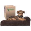 Small Dog Orthopedic Bed with Removable Bolster and Washable Cover for Joint Pain Relief