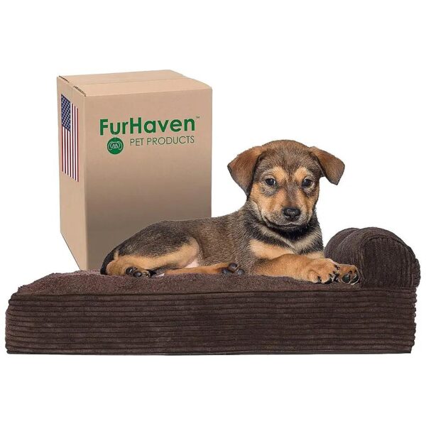 Small Dog Orthopedic Bed with Removable Bolster and Washable Cover for Joint Pain Relief