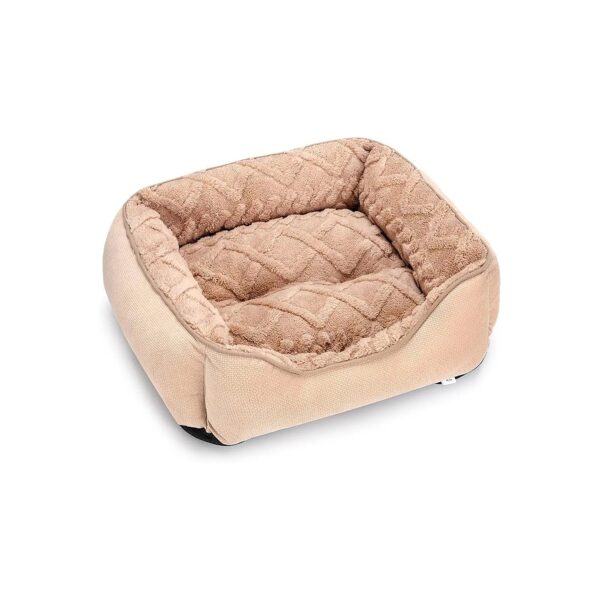 Small Dog Pet Bed with Breathable Soft Faux Fur Pillow and Durable Suede Bottom