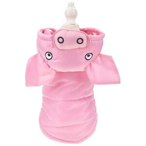 Small Dog Pig Costume Winter Coat for XLarge Dogs in Pink Waterproof