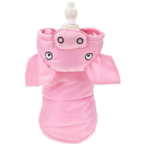 Small Dog Pig Costume Winter Coat for XLarge Dogs in Pink Waterproof