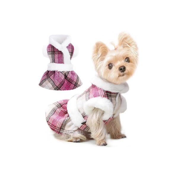 Small Dog Plaid Sweater for X-Small Breeds Kitties and Canines Cozy Winter Wear