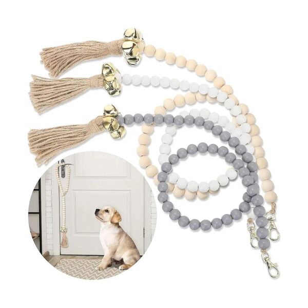 Small Dog Potty Training Accessories with Hanging Bell and Wooden Beads