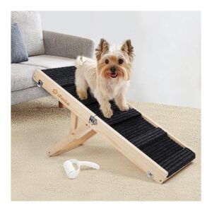 Small Dog Ramp for Bed and Car with 4 Adjustable Heights and High Traction