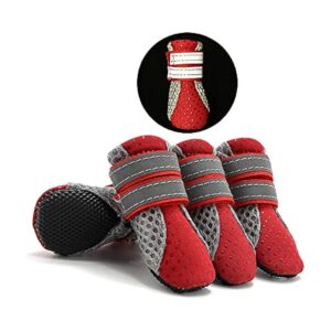 Small Dog Shoes with Anti-Slip Soles and Reflective Straps for Hiking and Running