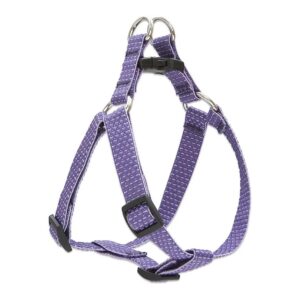 Small Dog Solid Lilac Step In Harness with Buckle Closure and Soft Plum Weave