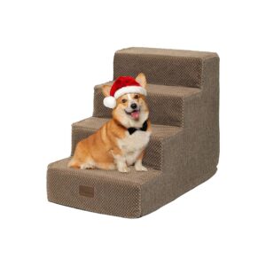 Small Dog Stairs for Bed and Couch, Non-Slip Pet Steps with Support Boards