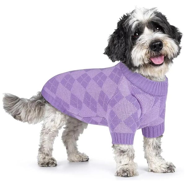 Small Dog Sweater Cable Knit Fleece