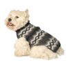 Small Dog Sweater Grey Diamonds Pattern Organic Plant Dye Treatment