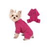 Small Dog Sweater for Winter Warmth in Soft Rose Fleece Pants