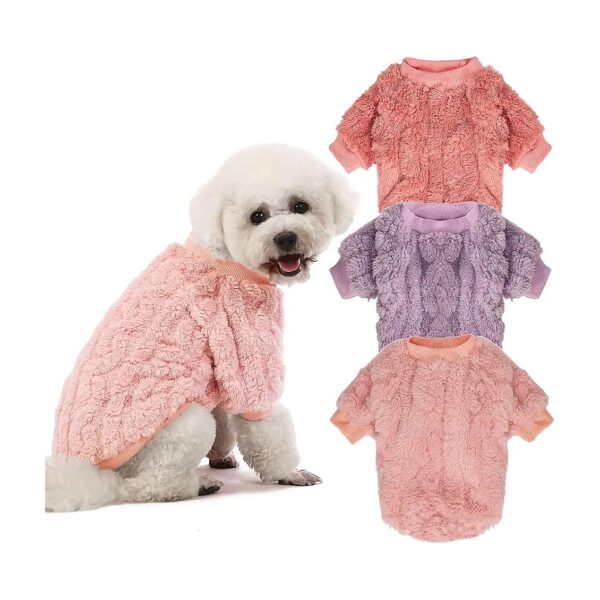 Small Dog Sweater with Polyester Fabric, 3 Pack, Classical Style, Pull-On