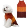 Small Dog Sweaters for Dogs Girls Boys Soft Cable Knit Turtleneck Dog Coat Orange