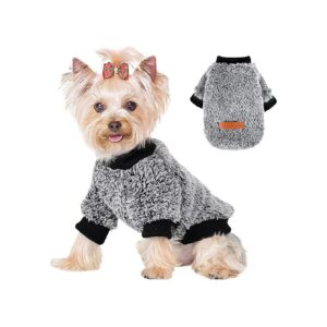 Small Dog Sweaters for Girls and Boys, Classic Pullover Fleece Sweaters for Winter