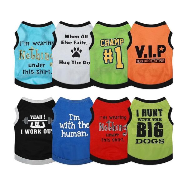 Small Dog Sweatshirts Summer Outfits Breathable Cotton PET T Shirts