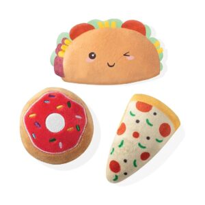 Small Dog Toy Set with Trendy Food and Loud Squeaker for Puppy Brain Development