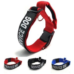 Small Dog Training Collar with Reflective Patch and Adjustable Nylon in Red