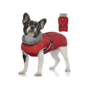 Small Dog Winter Coat Waterproof Reflective Warm Fleece Lined Adjustable Snowsuit