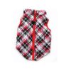 Small Dog Winter Coat with Zipper Closure and Leash Hook for Puppy XS Plaid Pattern