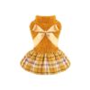 Small Dog Winter Sweater Dress with Plaid Skirt for Chihuahua Yorkshire Terrier and Cats