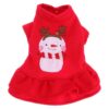 Small Dog Winter Sweaters Red Princess Dress Clothes for Female Dogs Warm and Cozy