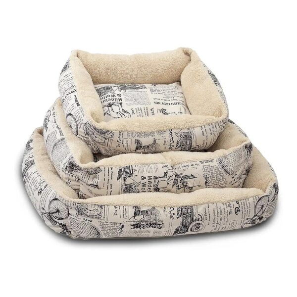 Small Dog and Cat Bed with Deluxe Pet Bedding and Cozy Inner Cushion