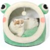 Small Dog and Cat Bed with Warm Cave Design for Cozy Sleeping