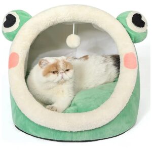 Small Dog and Cat Bed with Warm Cave Design for Cozy Sleeping