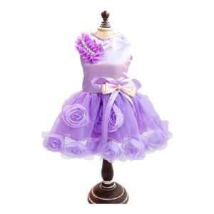 Small Dog and Cat Formal Wedding Dress with Pearl Trim and Apron