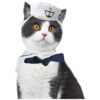 Small Dog and Kitten Sailor Costume with Adjustable Tie and Sailor Hat for Halloween