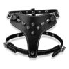 Small Dog and Puppy PU Leather Spiked Halter Harness in Black