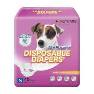 Small Female Dog Diapers with All-Absorb Core, Breathable Layer, and Wetness Indicator