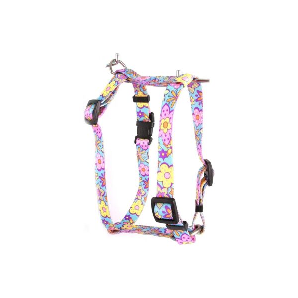 Small Flower Power Step-In Dog Harness Polyester Design