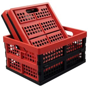 Small Folding Milk Crate Storage Containers 16 Quart Collapsible Crate