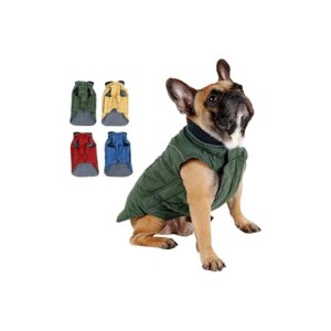 Small Green Reflective Dog Coat with Waterproof Fabric for Pets