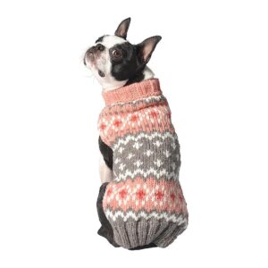 Small Handmade Wool Dog Sweater with Unique Fair Isle Pattern